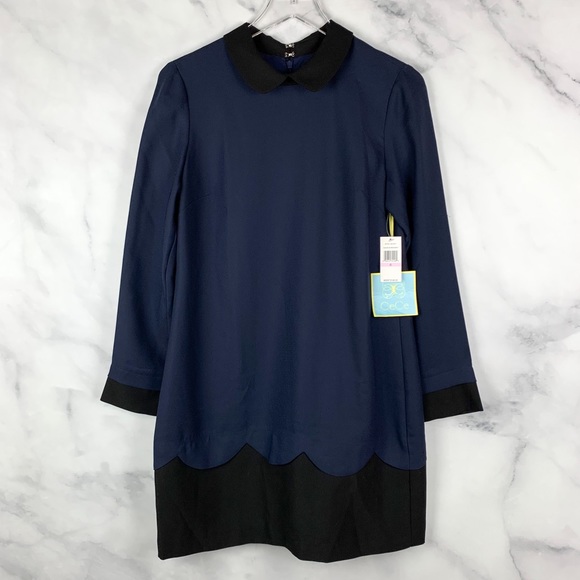 NWT CeCe Cynthia Steffe Pan Collar Scallop Dress S - Picture 3 of 11